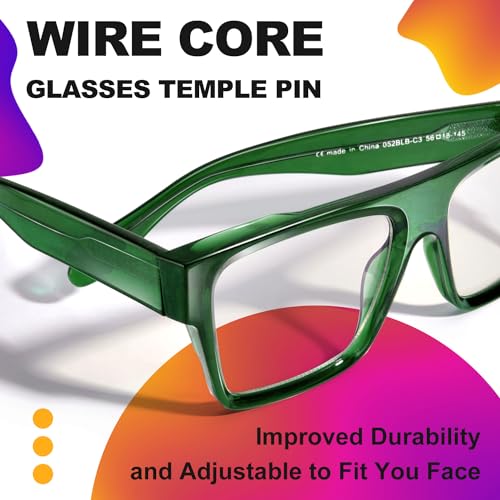 VISOONE Square Full Rim Blue Light Blocking Glasses Large Fashion Computer Multi Colors Eyeglass Frame Women Men ALBA - Image 5