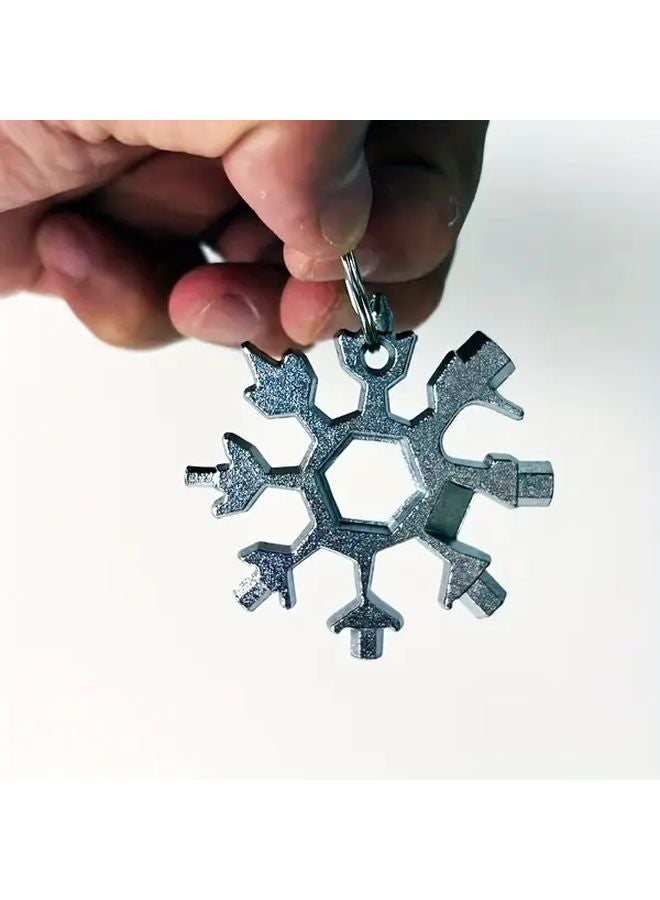 1pc Snowflake Multi Functional Mini Tool Carbon Steel Bottle Opener Flat Cross Screwdriver Wrench Durable Portable Christmas Gifts - Image 5