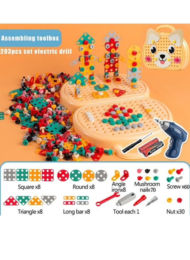 ranxian Kids Repair Tool Box 203-Piece Construction Building Block Set with Toy Drill Screwdriver Creative Engineering Toy for Educational Play and Everyday Use - Image 2