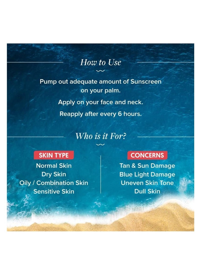 Aqualogica Detan+ Dewy Sunscreen with SPF 50+ & PA++++ for UVA/B & Blue Light Protection & No White Cast - 50g - Image 4