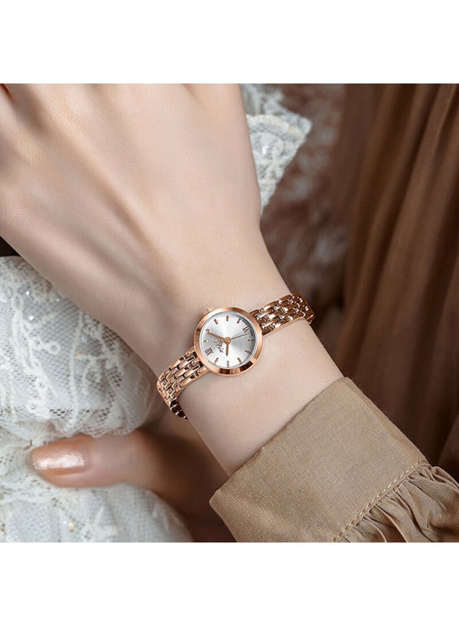 Julius Women's Bracelet Watch Korean Fashion Trend Quartz Waterproof Student Ladies Watch Rose Gold Ja-770c - Image 4