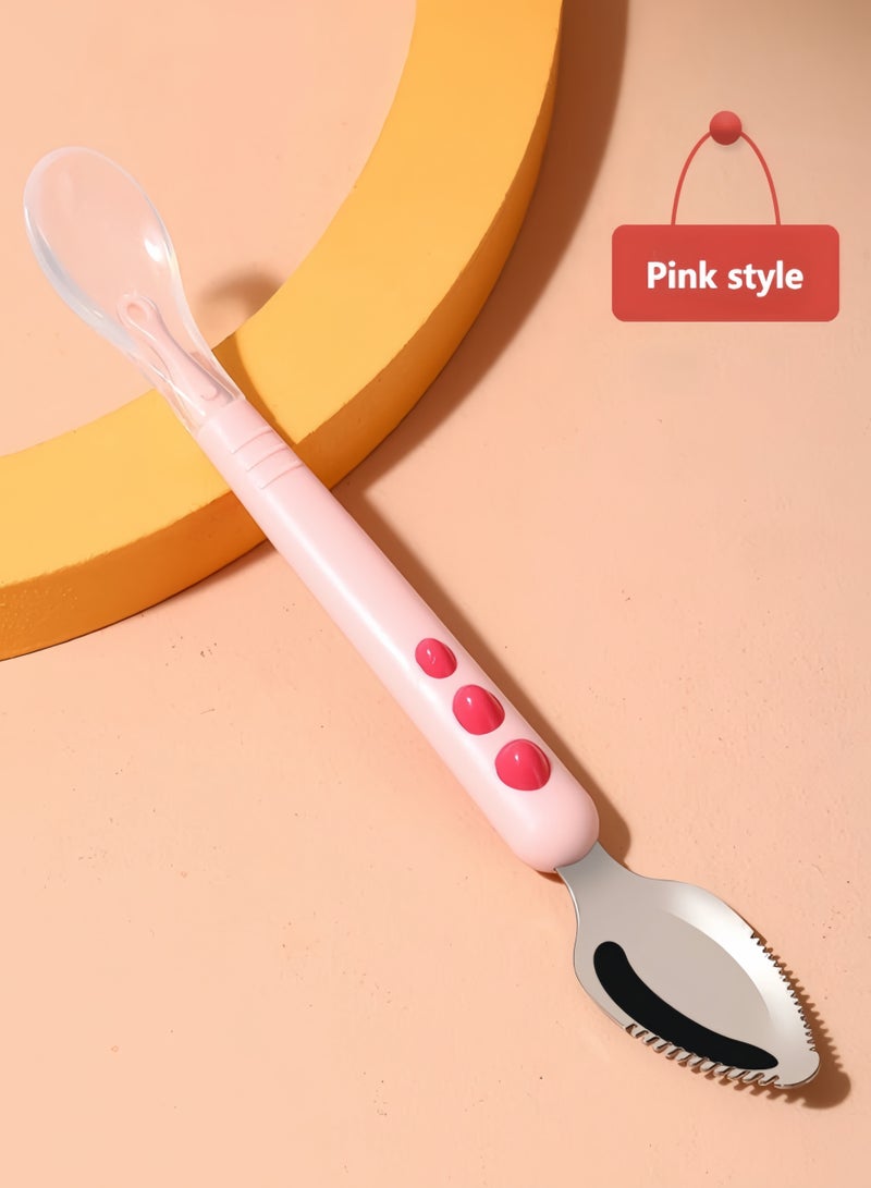 لويال ملعقة مكشطة ، ملعقة طعام الطفل ، وطفل رضيع أدوات المائدة ملعقة مكشطة الفاكهة ، نهاية مزدوجة - Image 1