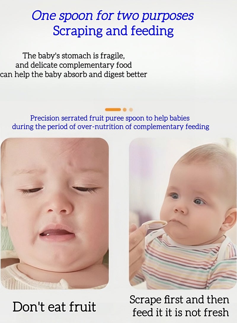 لويال ملعقة مكشطة ، ملعقة طعام الطفل ، وطفل رضيع أدوات المائدة ملعقة مكشطة الفاكهة ، نهاية مزدوجة - Image 5