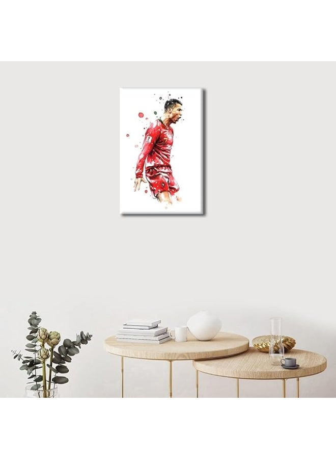 مؤسسة فكرة اليوم لوحة فنية جدارية مؤطرة لظهر كريستيانو رونالدو، ملصق CR7، صور ديكورية، لوحة فنية، ديكور منزلي عصري لغرفة المعيشة وغرفة الطعام، ملصقات مطبوعة جاهزة للتعليق، مقاس 12 × 18 بوصة - Image 3