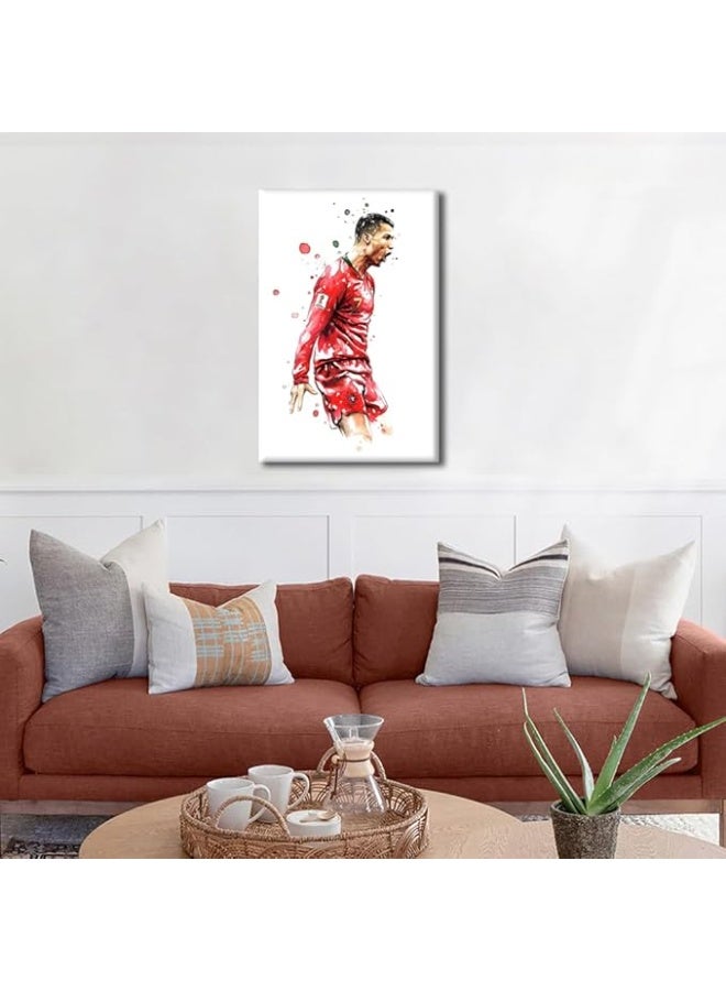 مؤسسة فكرة اليوم لوحة فنية جدارية مؤطرة لظهر كريستيانو رونالدو، ملصق CR7، صور ديكورية، لوحة فنية، ديكور منزلي عصري لغرفة المعيشة وغرفة الطعام، ملصقات مطبوعة جاهزة للتعليق، مقاس 12 × 18 بوصة - Image 4