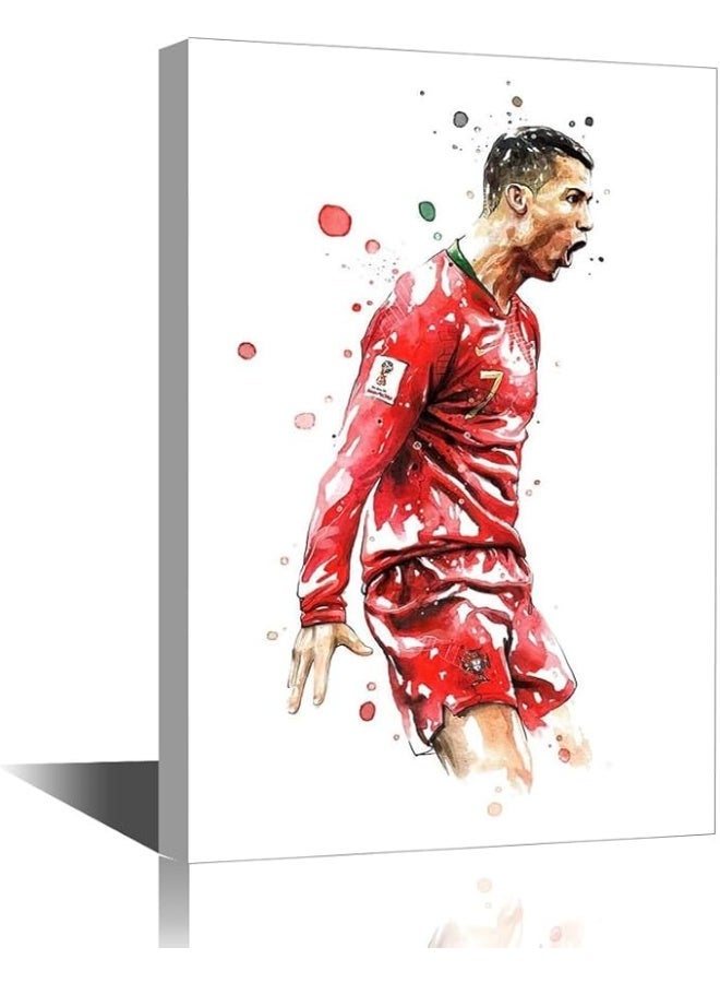 مؤسسة فكرة اليوم لوحة فنية جدارية مؤطرة لظهر كريستيانو رونالدو، ملصق CR7، صور ديكورية، لوحة فنية، ديكور منزلي عصري لغرفة المعيشة وغرفة الطعام، ملصقات مطبوعة جاهزة للتعليق، مقاس 12 × 18 بوصة - Image 1