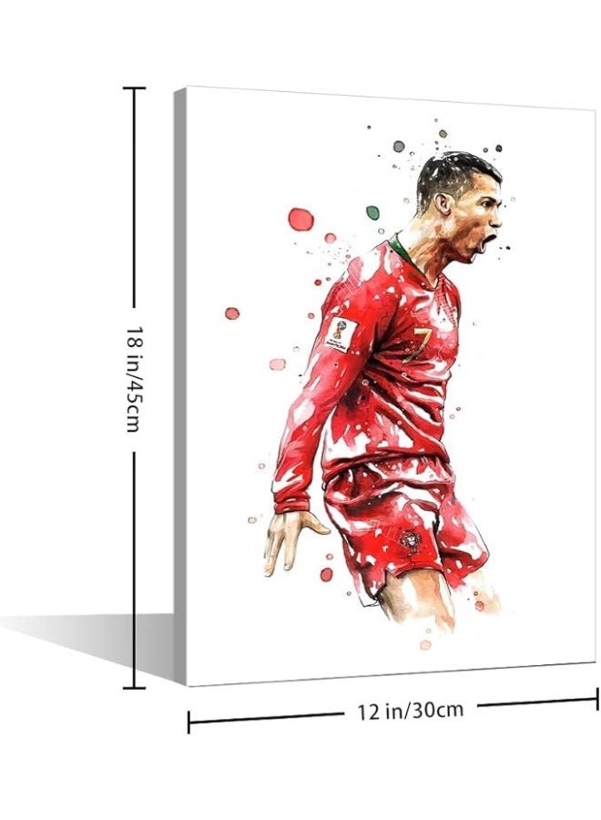 مؤسسة فكرة اليوم لوحة فنية جدارية مؤطرة لظهر كريستيانو رونالدو، ملصق CR7، صور ديكورية، لوحة فنية، ديكور منزلي عصري لغرفة المعيشة وغرفة الطعام، ملصقات مطبوعة جاهزة للتعليق، مقاس 12 × 18 بوصة - Image 2