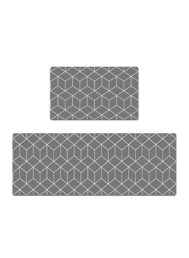 آنا طقم سجادتين PVC مطبوعة مقاومة للزيت والماء، بحجم 45*75 سم + 45*120 سم، مرنة وسهلة التنظيف - Image 1