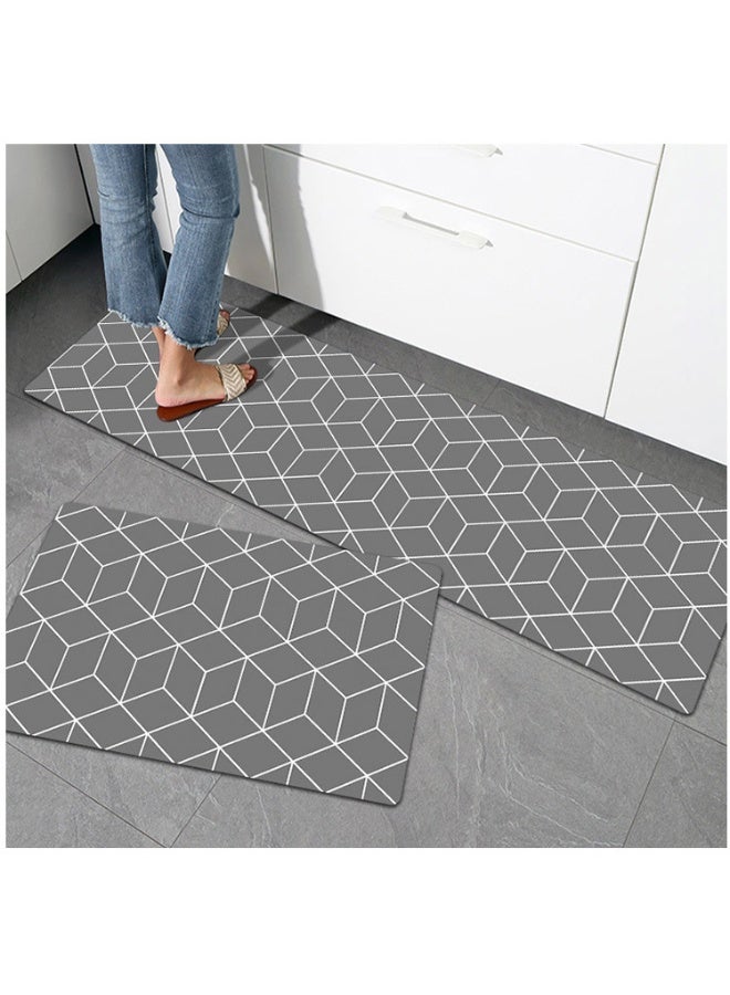 آنا طقم سجادتين PVC مطبوعة مقاومة للزيت والماء، بحجم 45*75 سم + 45*120 سم، مرنة وسهلة التنظيف - Image 2