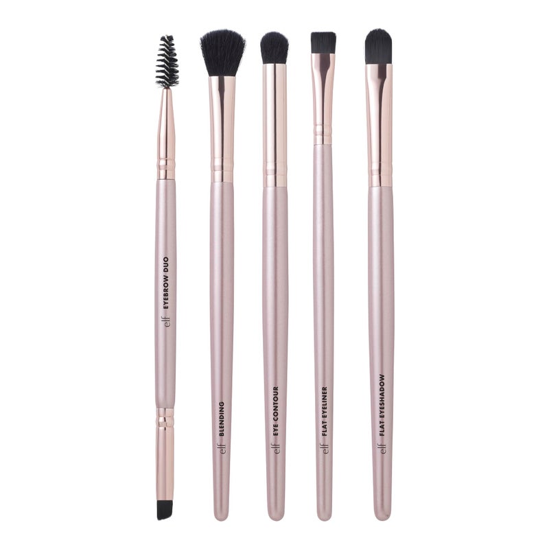 elf Ultimate Eyes 5 Piece Brush Collection Makeup Brushes For Eyeliner Eyeshadow Brows more Vegan CrueltyFree