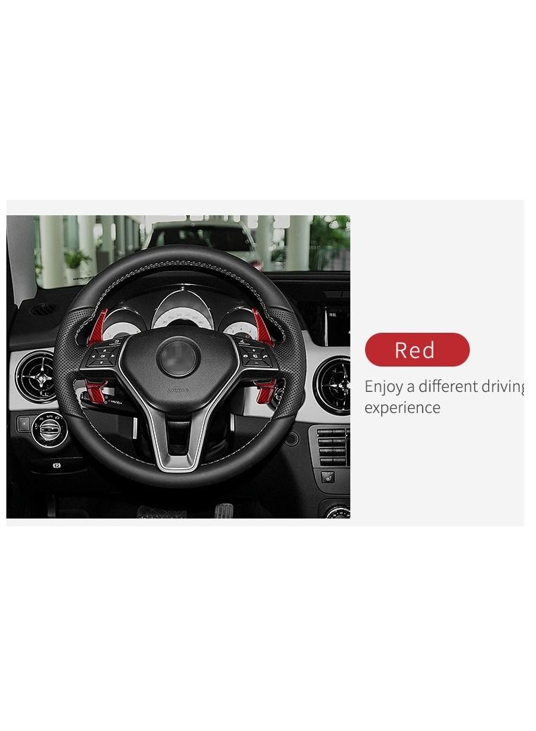 Generic Original Carbon Fiber Steering Wheel Paddle Shifter Fit For Mercedes Benz ML350 2008-2015 C350 2008-2015 E500 2008-2015 E550 2008-2015 CLK500 2008-2009 ML450 2010-2011 E320 2008-2009 C400 2015 – Red  - Image 4