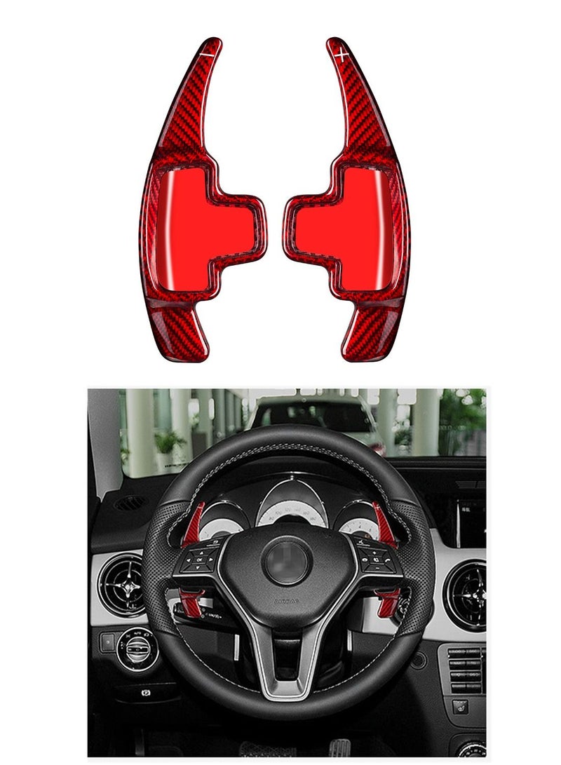 Generic Original Carbon Fiber Steering Wheel Paddle Shifter Fit For Mercedes Benz ML350 2008-2015 C350 2008-2015 E500 2008-2015 E550 2008-2015 CLK500 2008-2009 ML450 2010-2011 E320 2008-2009 C400 2015 – Red  - Image 1