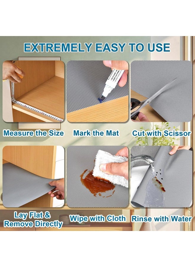 Kuber Industries Kuber Industries Diamond Textured Anti Slip Mat|Waterproof Shelf Mat Liner Roll|Mat For Kitchen, Drawer & Cabinet|Sheet For Fridge, Bathroom|Easy To Cut 10 MTR Roll (Grey)  - Image 4