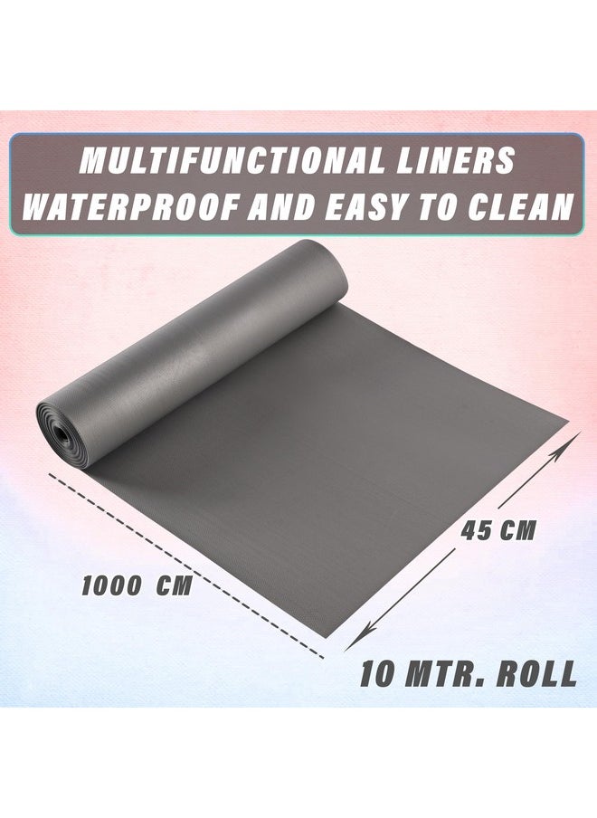 Kuber Industries Kuber Industries Diamond Textured Anti Slip Mat|Waterproof Shelf Mat Liner Roll|Mat For Kitchen, Drawer & Cabinet|Sheet For Fridge, Bathroom|Easy To Cut 10 MTR Roll (Grey)  - Image 3