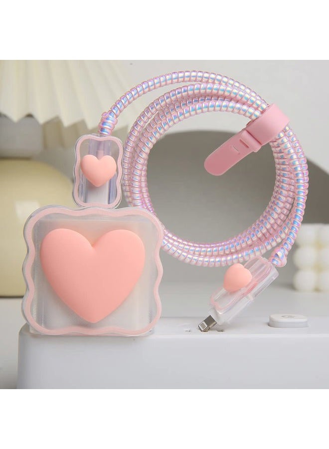 QLD COVER غطاء شاحن USB-C 18W/20W لجهاز iPhone/iPad بتصميم قلب حب ثلاثي الأبعاد رائع - Image 4
