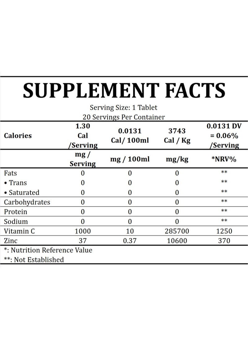 ناتفيتا بلس فييت أقراص فواره غنية بالزنك وفيتامين سي | 20 قرص فوار - Image 4