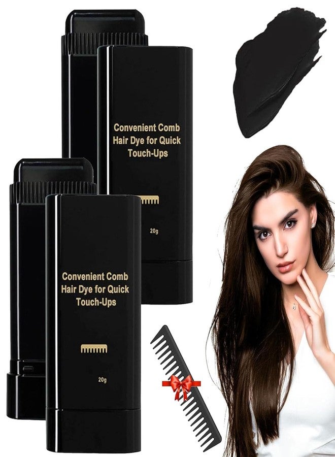 JHEPCOIN Instant Hair Color Stick With Built-In Comb,New Hair Dye Stick For Gray And White Hair, Touch Up Comb 2 In 1, Waterproof And Sweat-Proof (Nature Black Colour, Pack of 2) - Image 1