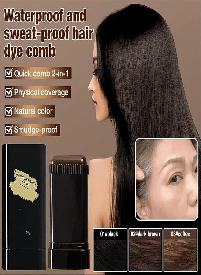 JHEPCOIN Instant Hair Color Stick With Built-In Comb,New Hair Dye Stick For Gray And White Hair, Touch Up Comb 2 In 1, Waterproof And Sweat-Proof (Nature Black Colour, Pack of 2) - Image 2