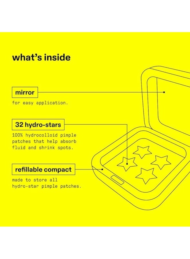 keloray Starface World Hydro Stars Big Yellow Hydrocolloid Pimple Stickers, Absorb Fluid and Reduce Inflammation, Cute Star Shape, Vegan and Cruelty Free Skincare, Pack of 32 - Image 3