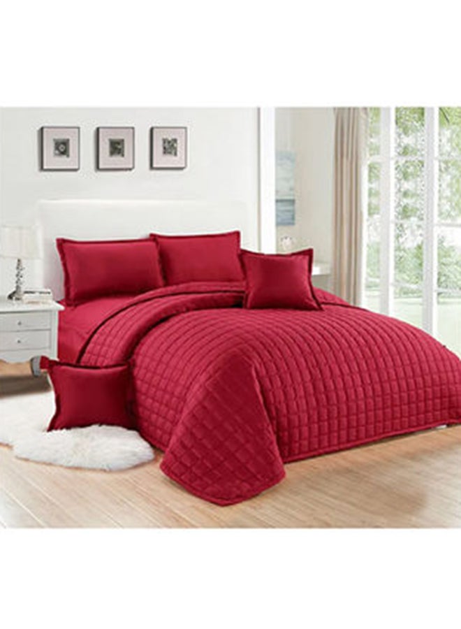 مون طقم لحاف مضغوط مكون من 6 قطع microfiber أحمر - Image 1
