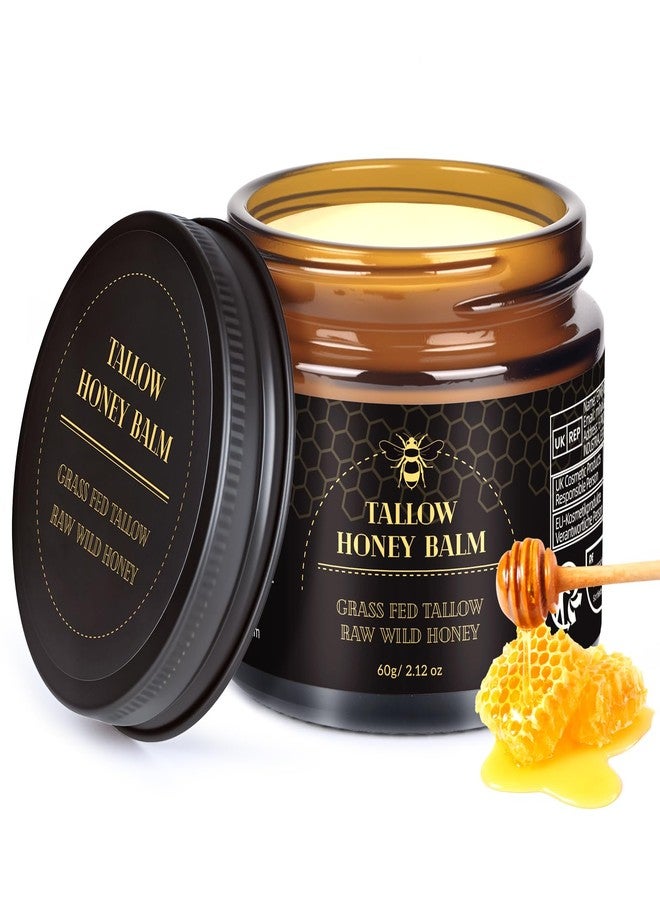 MEIDU Beef Tallow for Skin,Tallow and Honey Balm for Face,Raw Wild Honey Blend,Organic Grass-Fed Beef Tallow Balm,Face and Body Moisturizer(60g) - Image 1