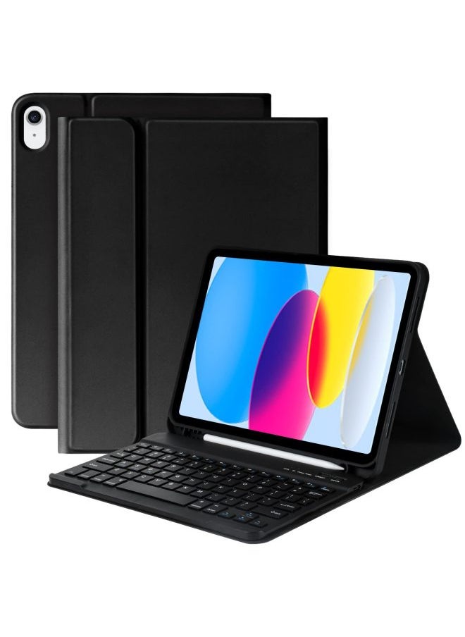 Generic - Bluetooth Keyboard For IPad10 Seconds Control Bluetooth Keyboard Air45 Ultra Thin Wireless Ipad10.2 Protective Cover-Color:Purple (touch Square Key)-Product Type:The IPad 10 Generation 10.9 Inch 2022 Version - Image 1