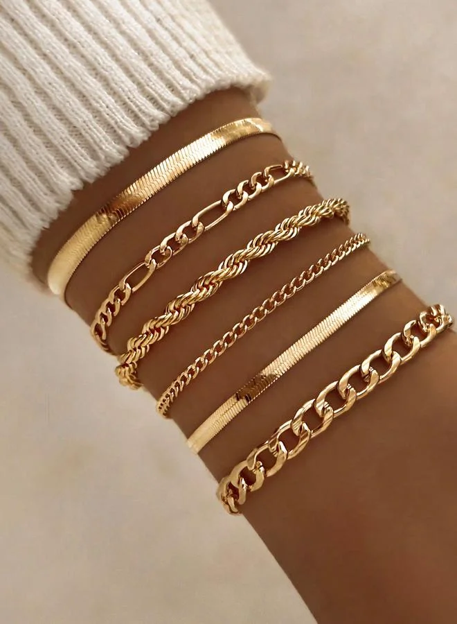 Take Two Take Two Set of 6 - Flat Chain Decor Bracelets