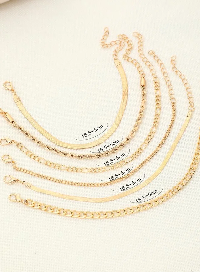 Take Two Take Two Set of 6 - Flat Chain Decor Bracelets