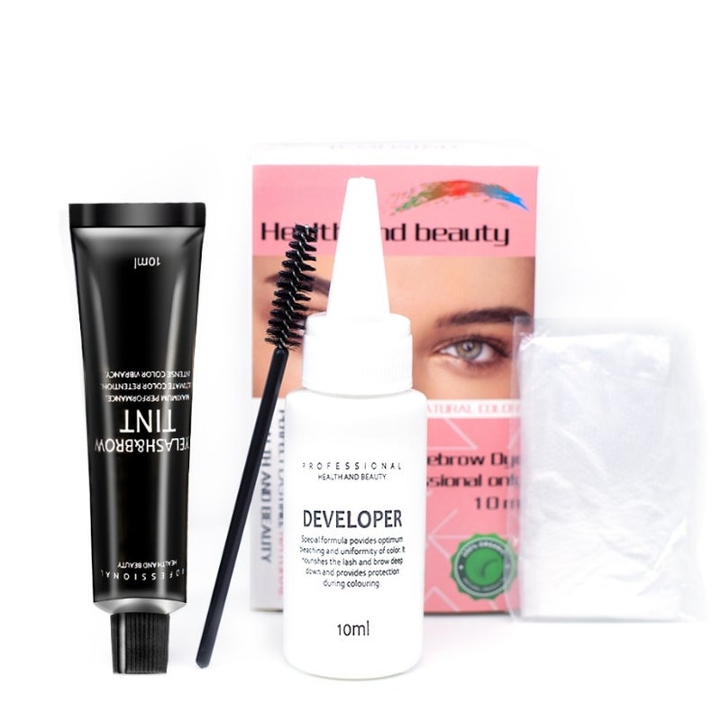 Professional Tint Dye Cream For Eyelash Brow Semi-permanent Eyebrow Dyeing Cream Henna Tint Kit Set Black - Image 4