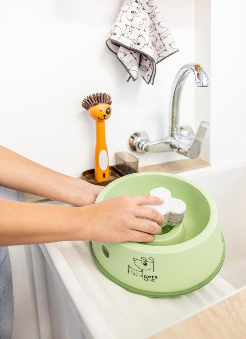 Vigar Pets Club Scrubber Sponge  Set of 4 BoneShaped Pet Bowl Cleaning Scrubber  Dish Sponges for Washing Pet Bowl  Non Scratch and Reusable Gray - Image 2