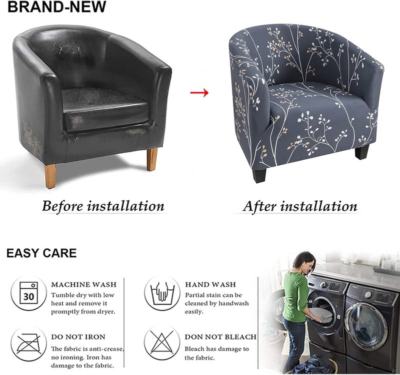 NILUOH Club Chair Slipcover Tub Chair Cover Stretch Armchair Covers Sofa Cover Furniture Protector for Living Room (04) - Image 5