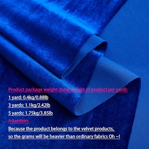 MaiMaiSuan Royal Blue Velvet Fabric by The Yard,1 Yard 60" Wide Soft Stretchy Velvet Cloth for Upholstery Sofa Chair Cover,DIY Sewing,Costume,Craft,Curtain - Image 3