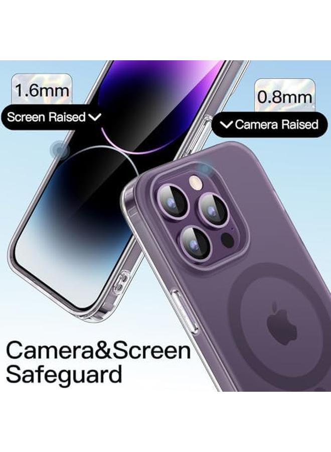 جي تيك جراب لهاتف Iphone 14 Pro Max مقاس 6.7 بوصة متوافق مع Magsafe بتصميم فريد وجميل وغطاء خلفي شفاف مقاوم للصدمات باللون الأرجواني الداكن - Image 5