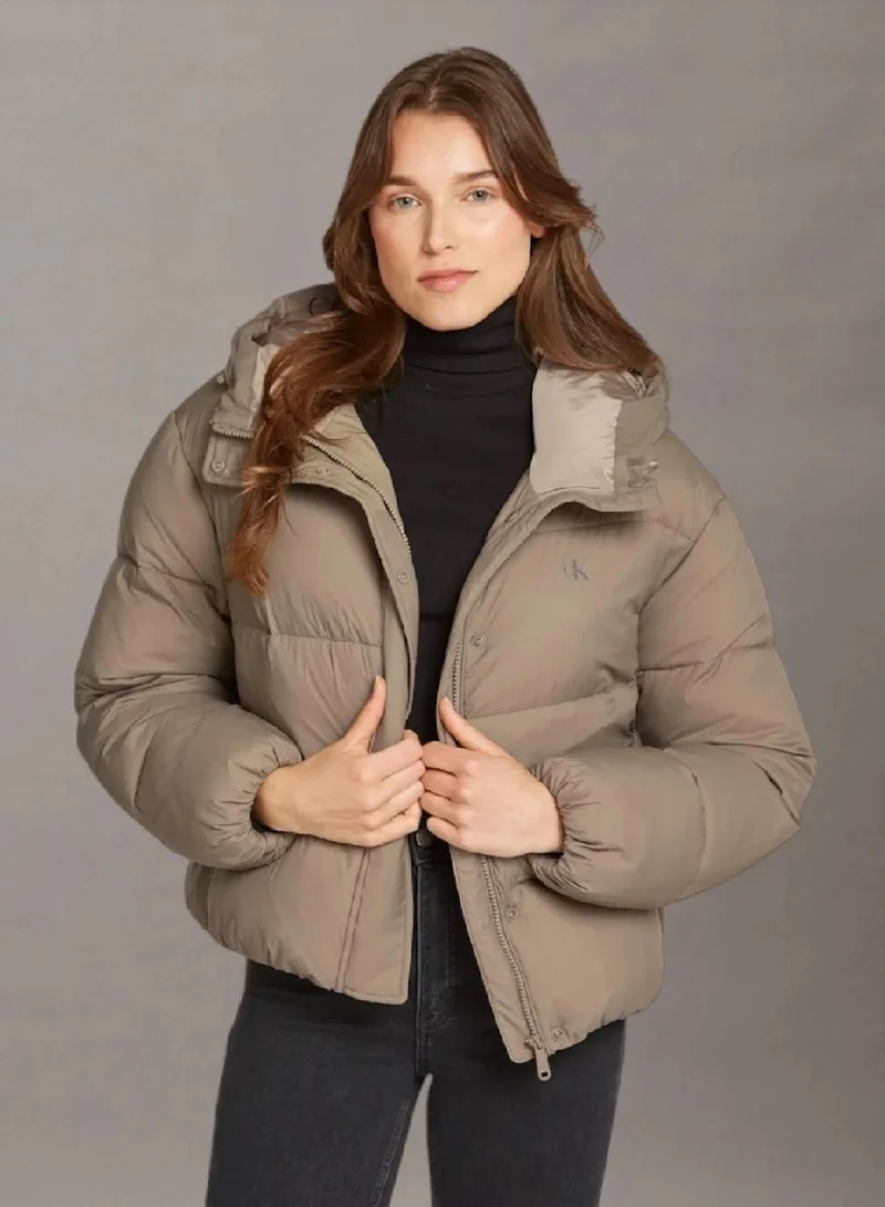 كالفن كلاين جينز جاكيت منفوخ قصير ومبطن