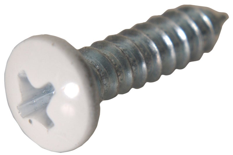 Hillman 80250 8 x 3/4 -Inch Pan Head Phillips Sheet Metal Screw, 100-Pack,White - Image 1