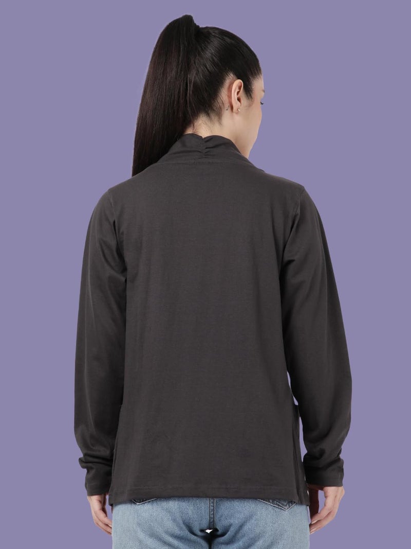 KRYPTIC Women’s Regular Length Cotton Shrug with Side Pockets - Soft Lightweight Layer for Stylish Everyday Wear - Image 2
