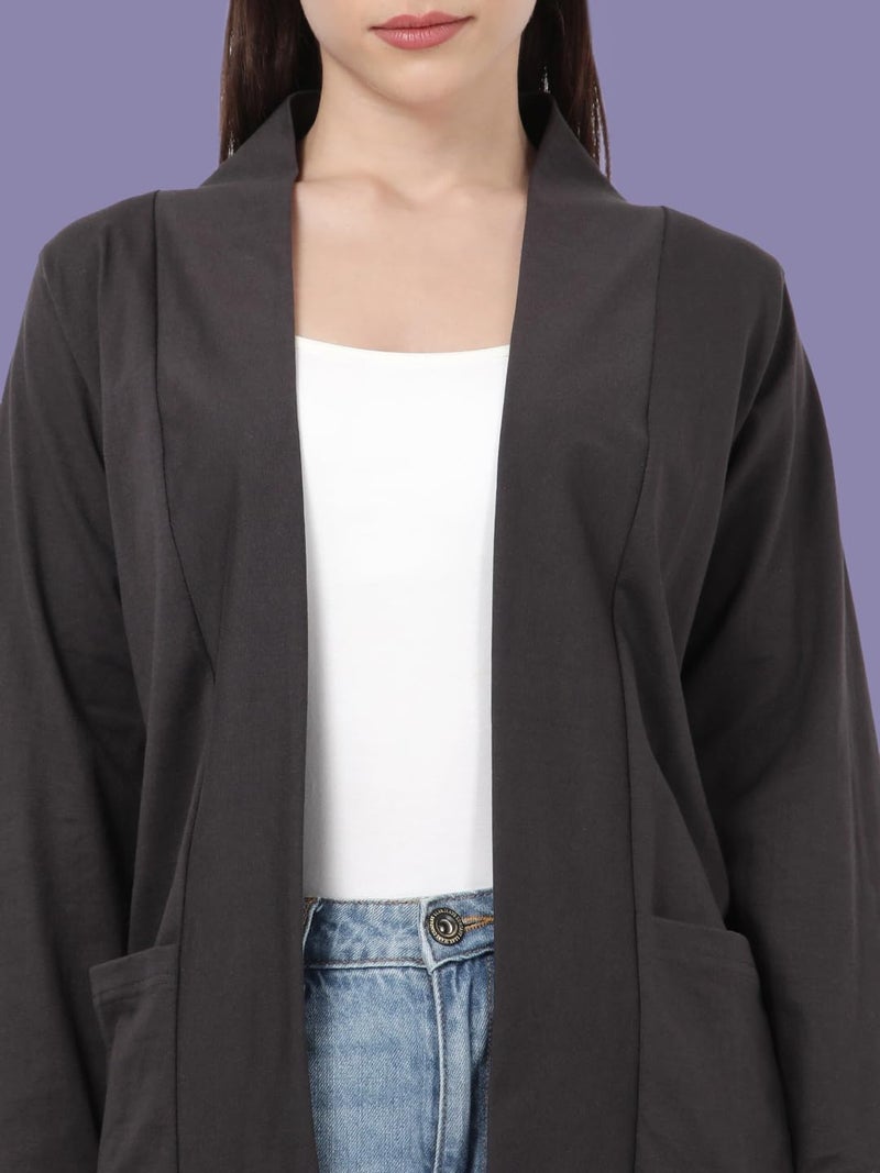KRYPTIC Women’s Regular Length Cotton Shrug with Side Pockets - Soft Lightweight Layer for Stylish Everyday Wear - Image 5