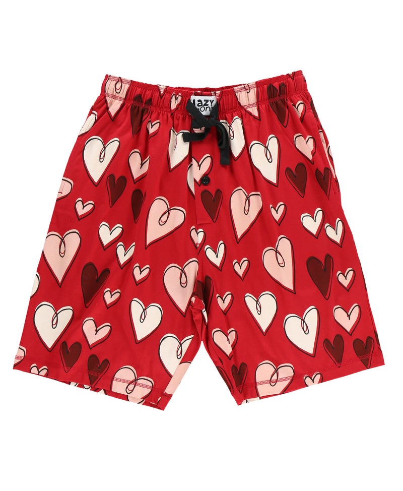 Lazy One Pajama Shorts for Men, Men's Pajama Bottoms, Sleepwear, V Day (Hearts, XX-Large) - Image 3