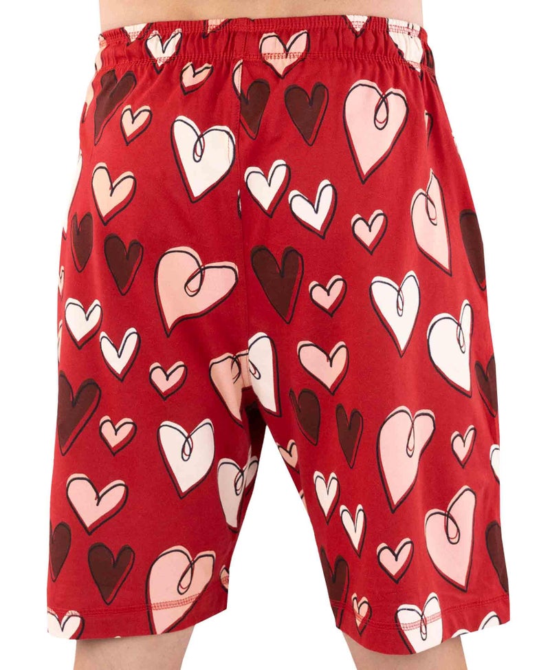 Lazy One Pajama Shorts for Men, Men's Pajama Bottoms, Sleepwear, V Day (Hearts, XX-Large) - Image 2