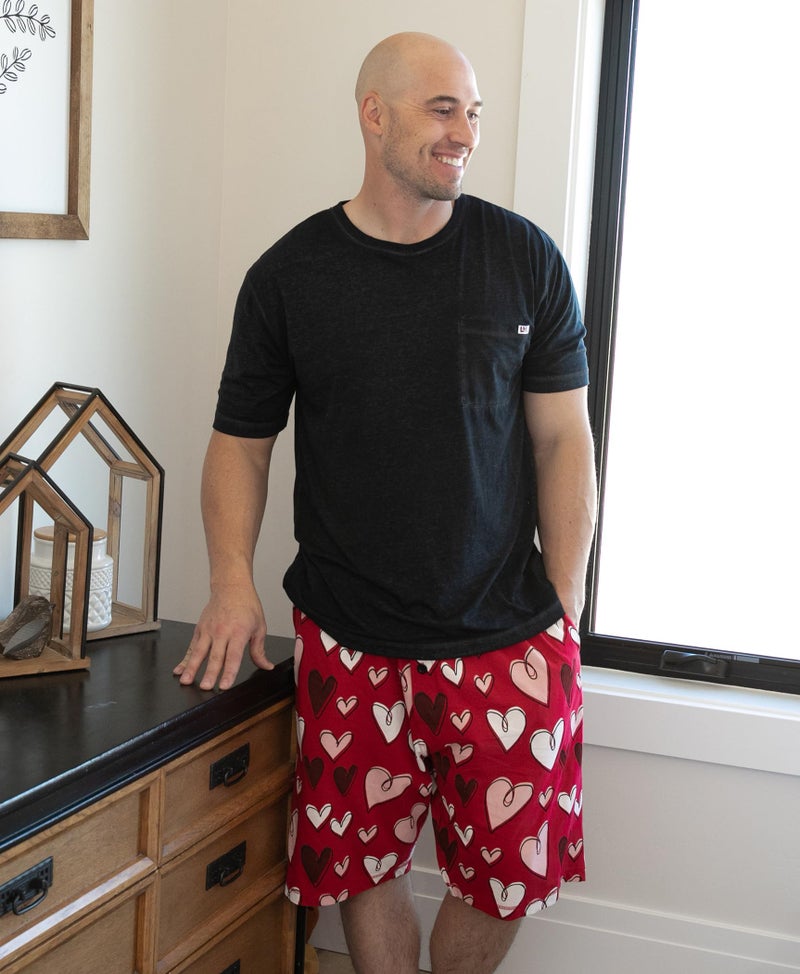 Lazy One Pajama Shorts for Men, Men's Pajama Bottoms, Sleepwear, V Day (Hearts, XX-Large) - Image 5