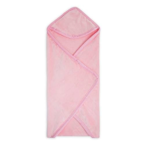 haus & kinder Baby Blanket – Super Soft 450 GSM Hooded Blanket for Newborns (0–6 Months), 75x75 cm, Baby Pink 1 Piece - Image 2