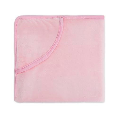 haus & kinder Baby Blanket – Super Soft 450 GSM Hooded Blanket for Newborns (0–6 Months), 75x75 cm, Baby Pink 1 Piece - Image 3