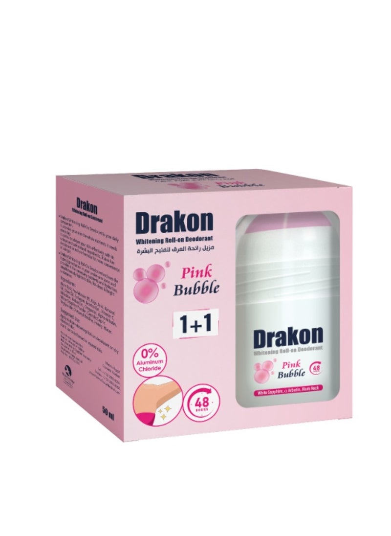 DRAKON Whitening Roll-On Deodorant Pink Bubble (1+1) Promo Pack  - Image 1