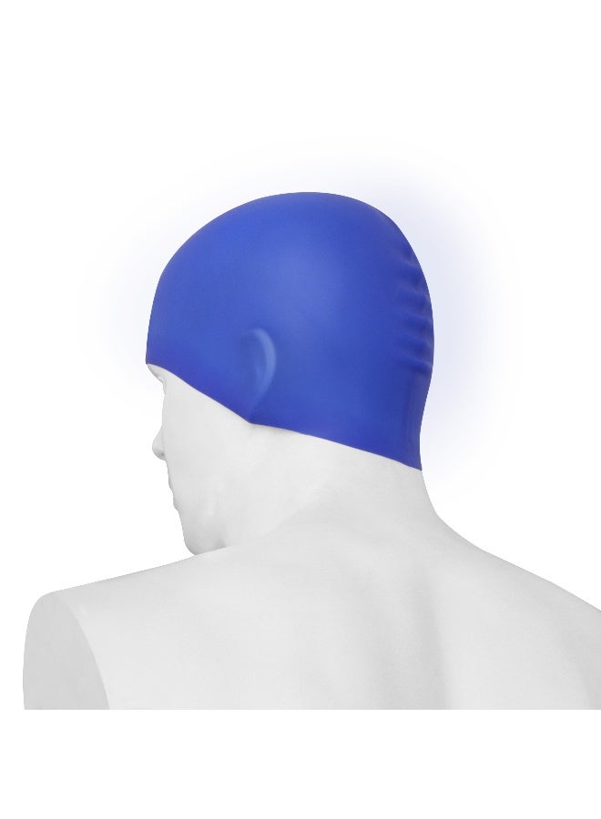 Nivia Classic Silicone Swimming Cap for Adults, Swimming Pool Cap, Swimming Cap for Men & Women, for Swim, Swimming Headwear for Long Hair, Training Cap for Adults, Easy Fit (Royal Blue) - Image 4