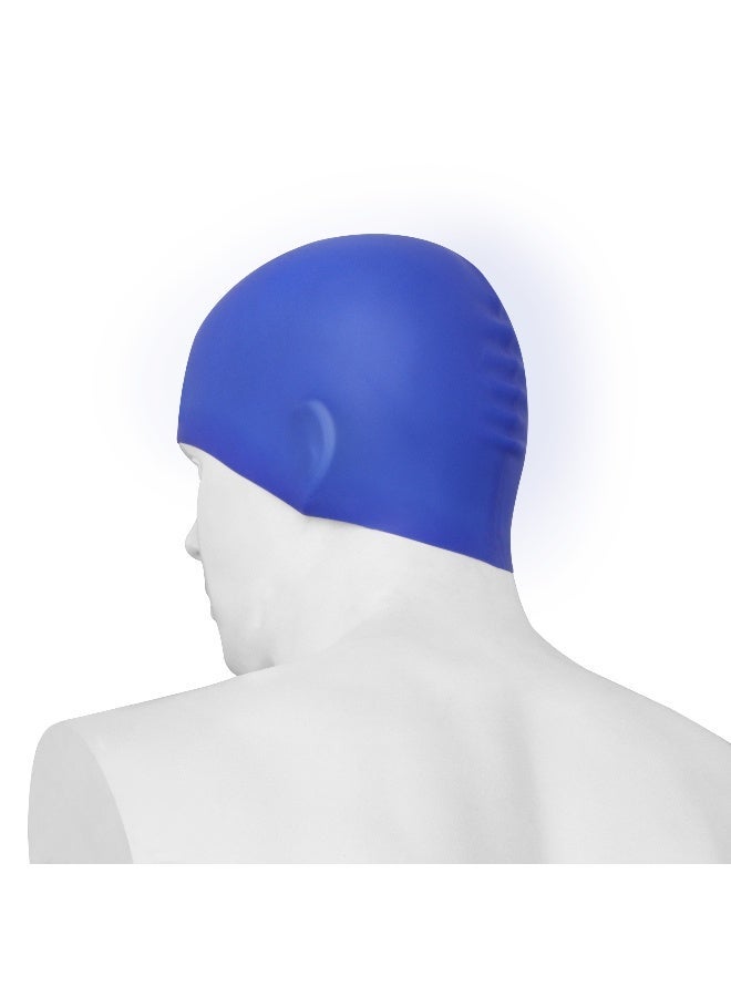 Nivia Classic Silicone Swimming Cap For Adults, Swimming Pool Cap, Swimming Cap For Men & Women, For Swim, Swimming Headwear For Long Hair, Training Cap For Adults, Easy Fit (Royal Blue) - Image 3