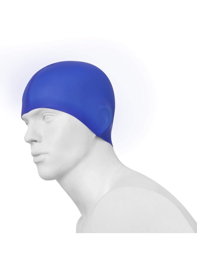 Nivia Classic Silicone Swimming Cap For Adults, Swimming Pool Cap, Swimming Cap For Men & Women, For Swim, Swimming Headwear For Long Hair, Training Cap For Adults, Easy Fit (Royal Blue) - Image 1