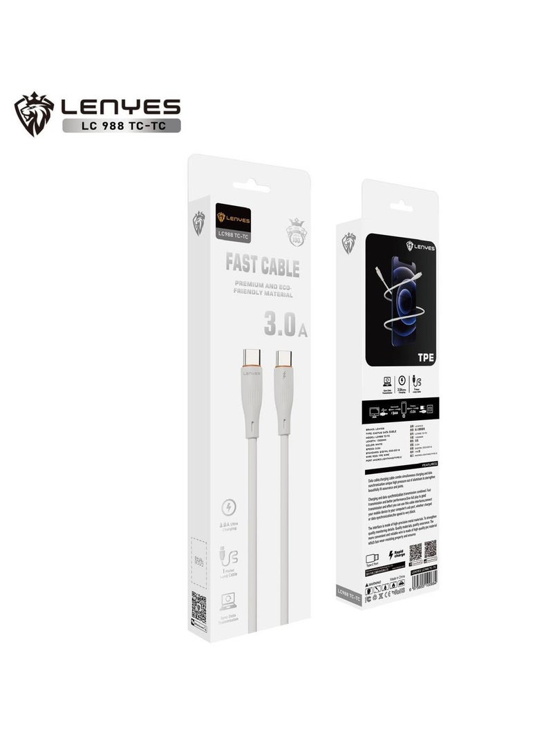 Lenyes fast charging cable C to C 60 w 3.0