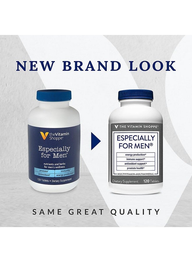 The Vitamin Shoppe Especially for Men Multivitamin, Nutrient's & Herbs for Men's Wellness, Antioxidant That Supports Energy Production, Immunity & Prostate Health (120 Tablets) - Image 3