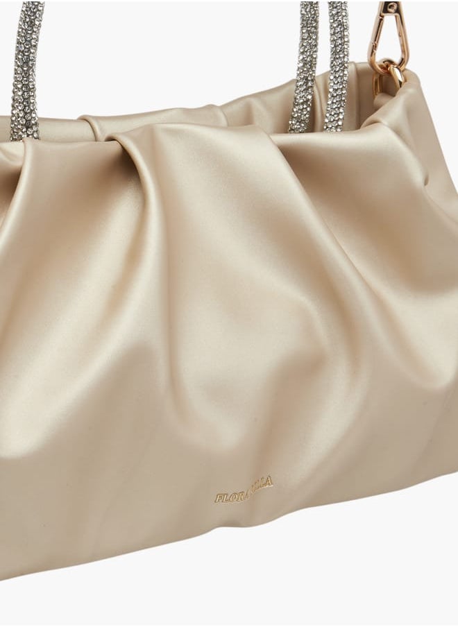 Flora Bella By Shoexpress Women's Logo Detail Tote Bag with Embellished Top Handles  - Image 4