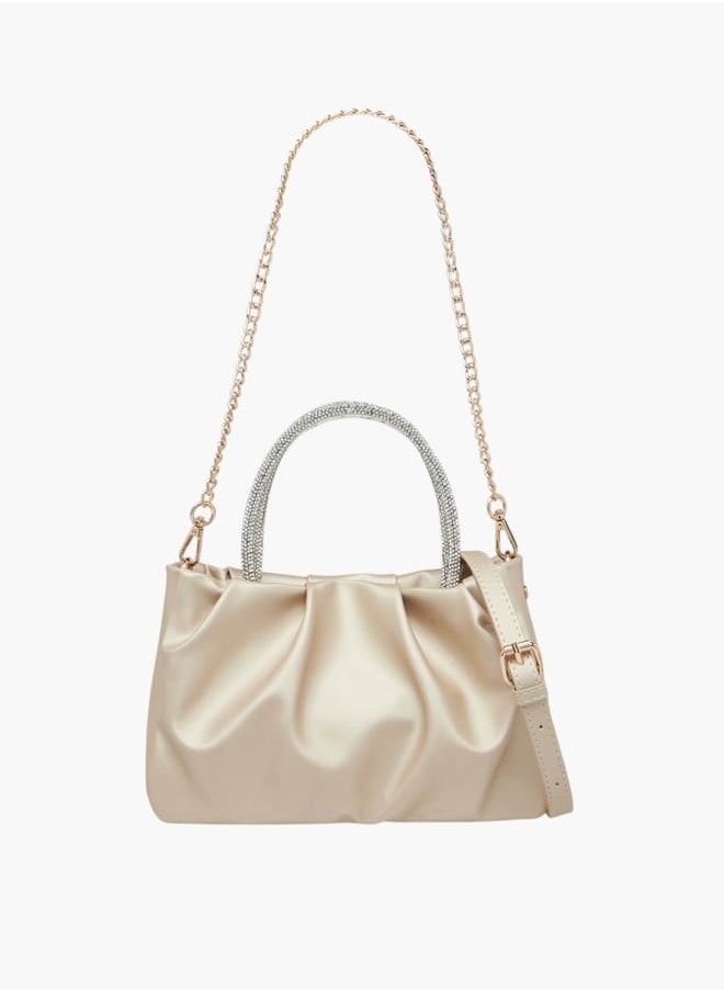 Flora Bella By Shoexpress Women's Logo Detail Tote Bag with Embellished Top Handles  - Image 1